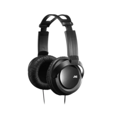 Wired Over-Ear Full-Size Headphones with Tangle-Free Cord, 3.5-mm Connector, and 1/4-In. Adapter, Deep Bass Port, HA-RX330