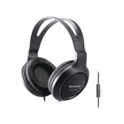 Wired Over-Ear Headphones with In-Line Mic, 3.5-mm Connector, and Long Cord, XBS for Deep Bass, RP-HT161M