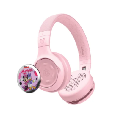 Disney® StoryPhones® Storytelling Foldable Bluetooth® Kids Headphones, Intro Bundle with Mickey Mouse® Story Disk (Rose Pink)