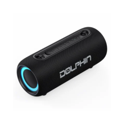 LX-30 Water-Resistant Portable Bluetooth® Speakerphone with RGB Lights and Shoulder Strap, Black