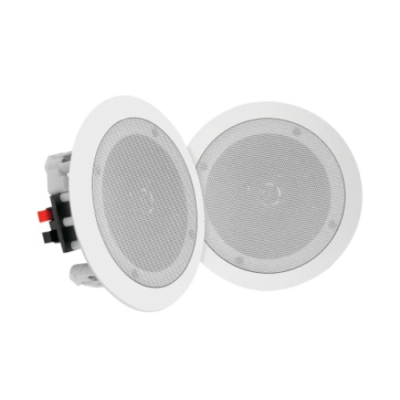 8-In. 250-Watt-Max Bluetooth® In-Ceiling/In-Wall Speaker Pair with Polypropylene Woofer and Fixed Polymer Tweeter, 8 Ohms