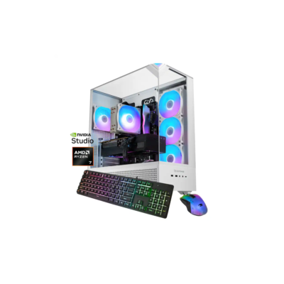 iBUYPOWER – Element Gaming Desktop PC – AMD Ryzen 7 8700F, NVIDIA GeForce RTX 5060 8GB, 16GB DDR5 RGB,1TB NVMe – White