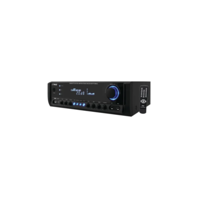 Pyle® 4.0-Channel 300-Watt-Max Amplifier/Receiver with 2 Mic Inputs, AM/FM Radio, USB, SD™, Aux, and Remote, PT390AU